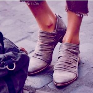 Free People Charcoal Gray 'Lost Valley' Ankle Boots - Size 39 (8.5 US)